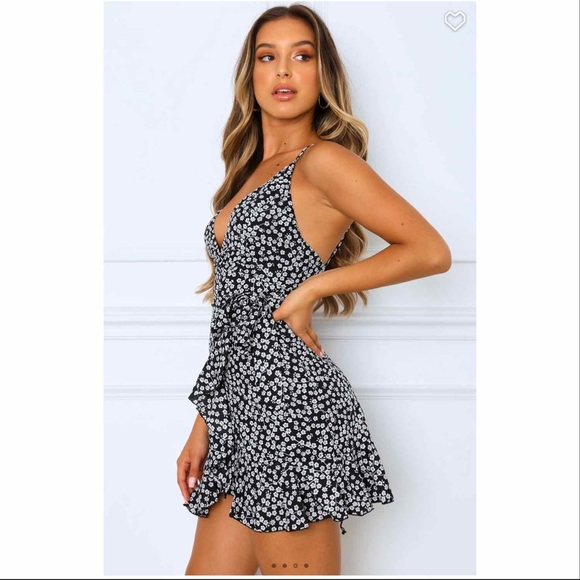 White Fox Yacht Club Mini Dress Black Print - Picture 3 of 4